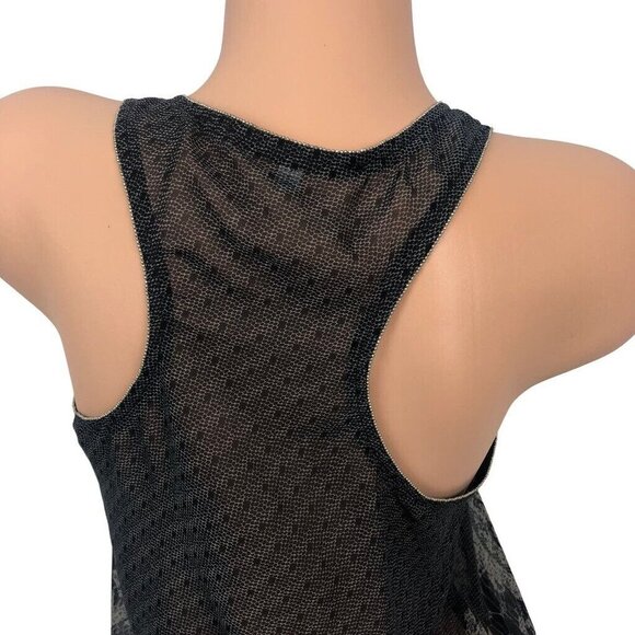 Collective Concepts Floral Print Flowy Boho‎ Tank Top Sheer Sleeveless Blouse S - Picture 6 of 8